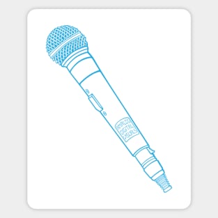 Microphone (Button Blue Lines) Analog / Music Magnet